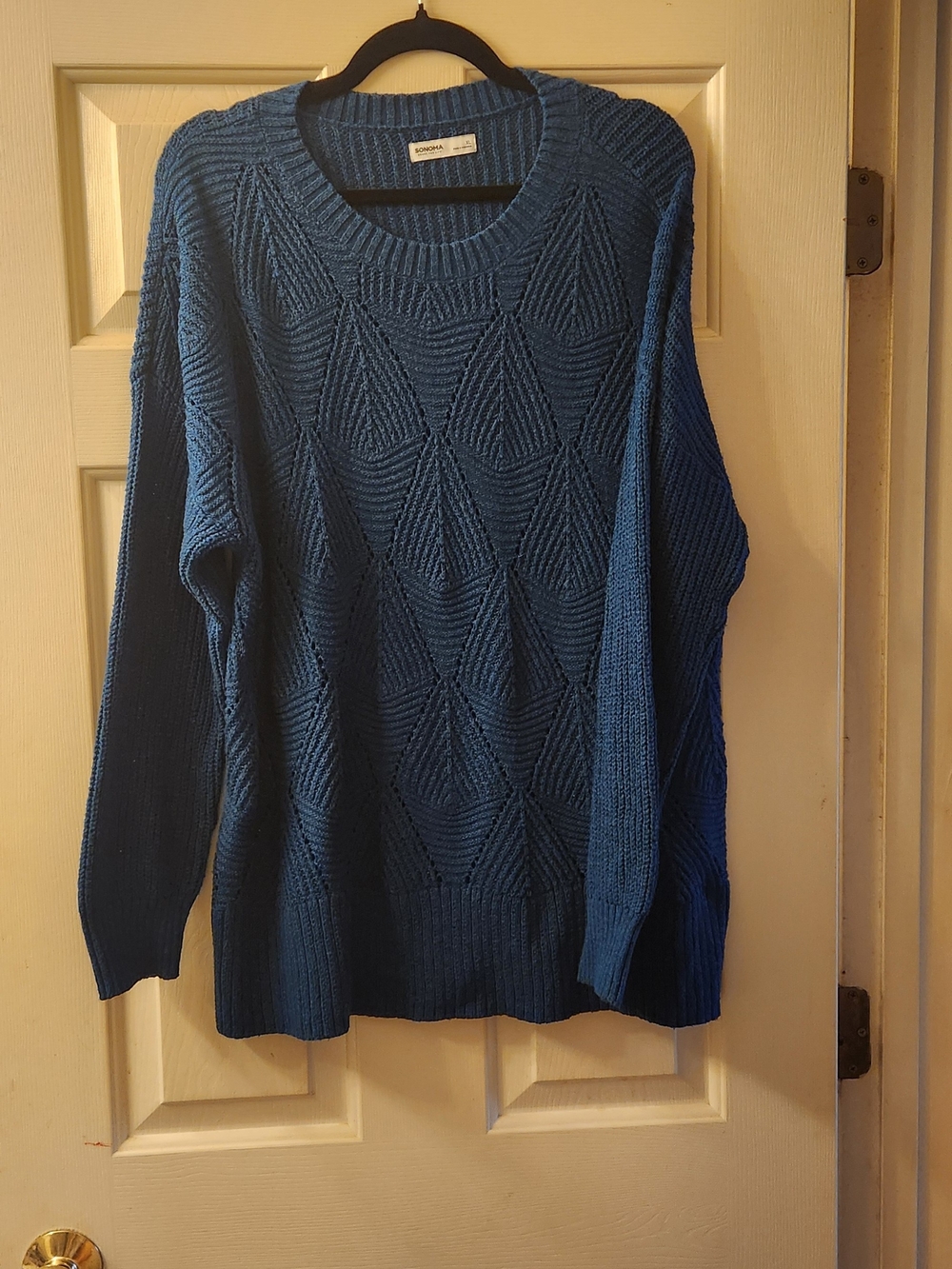 Sonoma Textured Crewneck Sweater - Blue
